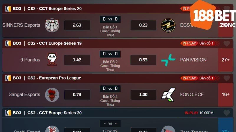 Cá cược CS:GO 188Bet – Món ăn tinh thần hấp dẫn của người trẻ